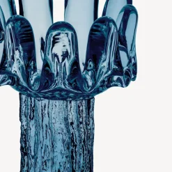 Farolillo circular de vidrio Solros 18 cm, Azul