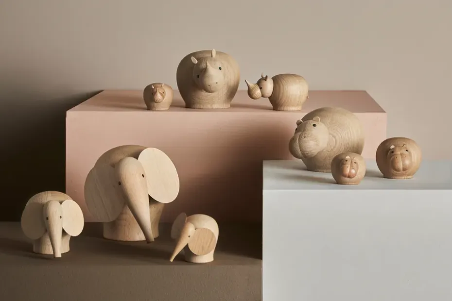 Figura de madera Hibo hipopótamo, Small