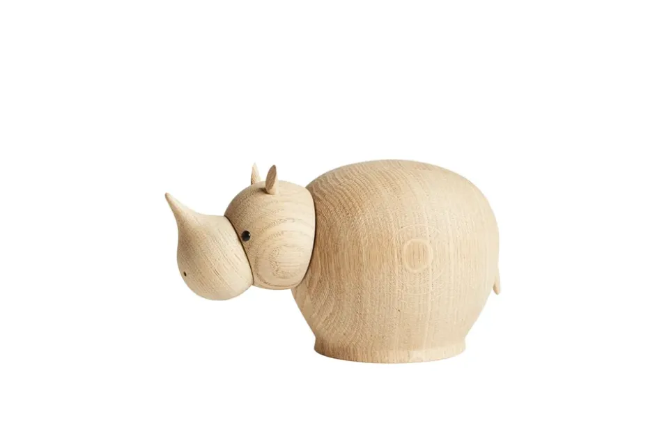 Figura de madera Rina rinocerante, Medium