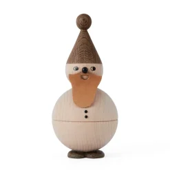 Figura de madera Santa Claus, haya-roble-cuero