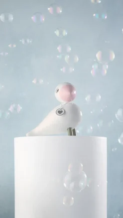 Figura Kay Bojesen pájaro cantor Love, Blanco-rosa