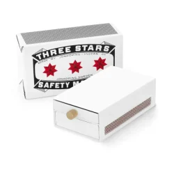 Funda para cerillas Three Stars grande, Blanco