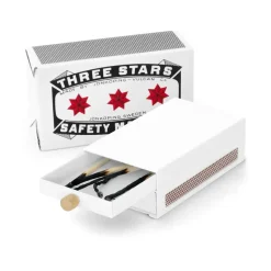 Funda para cerillas Three Stars grande, Blanco