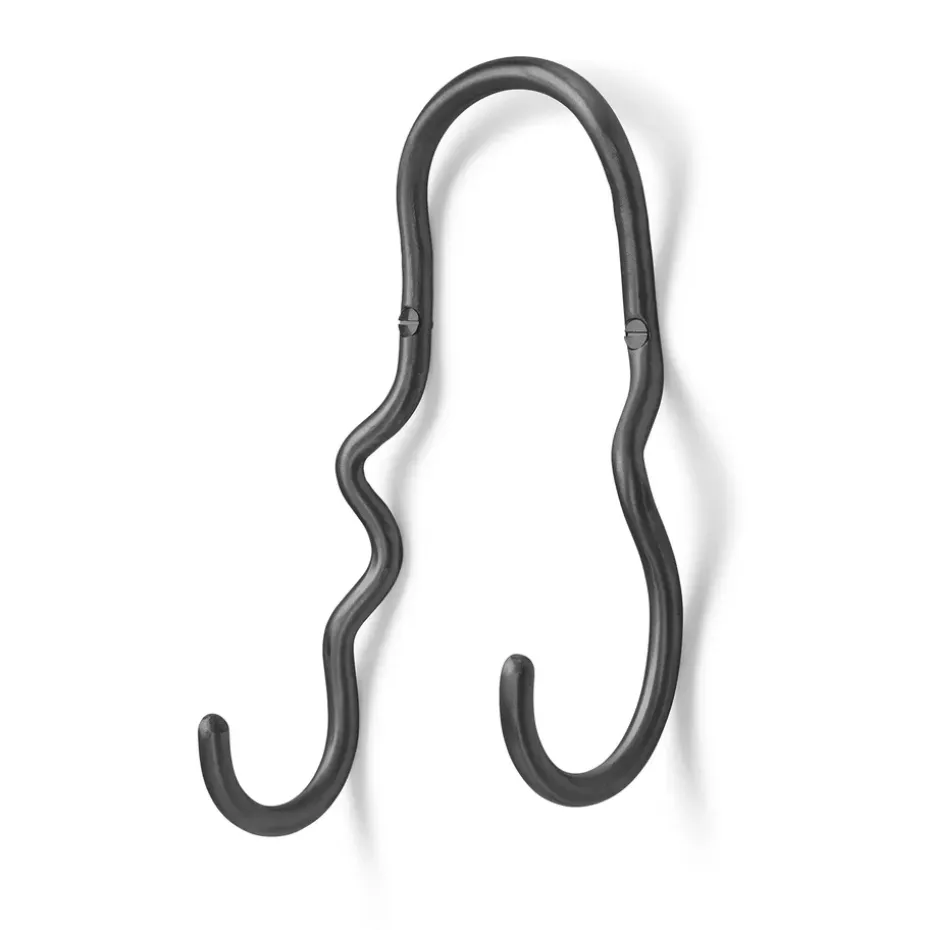 Gancho Curvature doble, latón negro