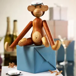 Gorra estudiante para mono Kay Bojesen, Blanco-azul