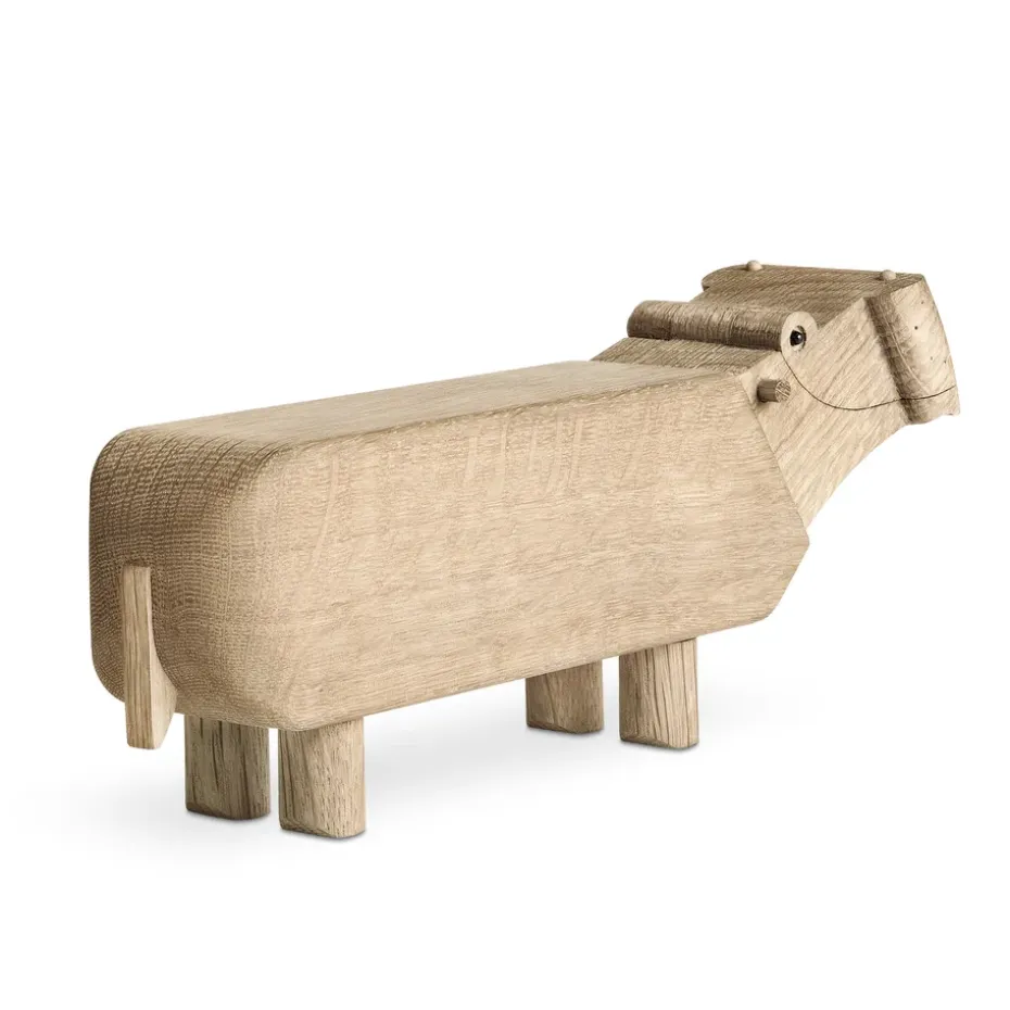 Hipopótamo de madera, roble