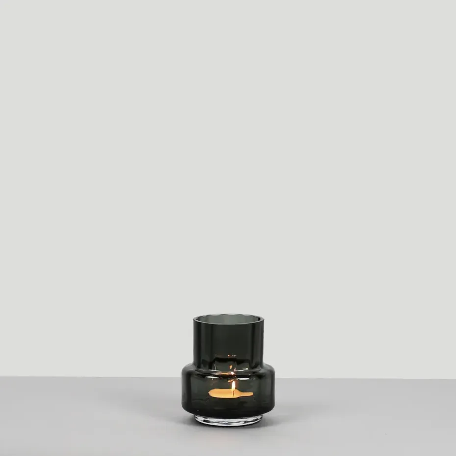 Hurricane reflections tealight no 25, Smoked Grey