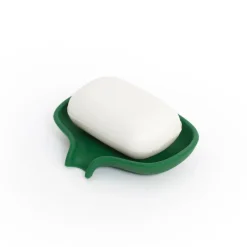 Jabonera con drenaje oculto silicona small 8,5x10,8, verde oscuro