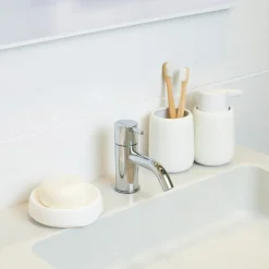 Jabonera con drenaje oculto silicona medium, blanco