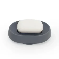 Jabonera con drenaje oculto silicona large, Grafito