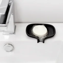 Jabonera con drenaje Soap Saver Flow small, Negro