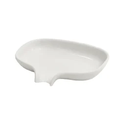 Jabonera porcelana con pico para goteo, blanco