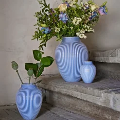 Jarrón acanalado Knabstrup 27 cm, Azul lavanda