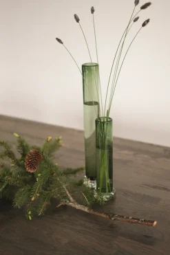 Jarrón alto, Verde, 25 cm