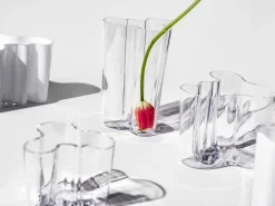 Jarrón Alvar Aalto transparente, 120 mm