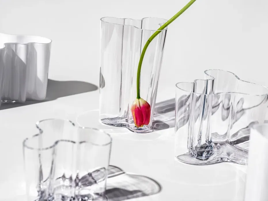 Jarrón Alvar Aalto transparente, 120 mm