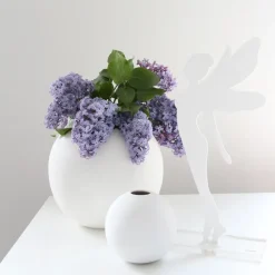 Jarrón Ball blanco, 10 cm