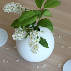 Jarrón Ball blanco, 8 cm