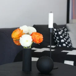 Jarrón Ball negro, 8 cm