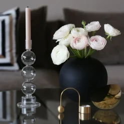 Jarrón Ball negro, 20 cm