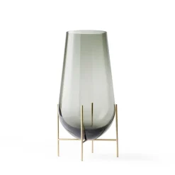 Jarrón Échasse S, vidrio ahumado