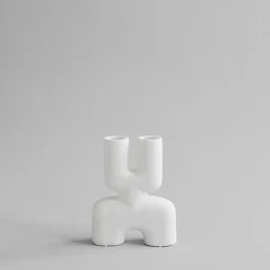Jarrón Cobra Double Mini 22x28 cm, Bubble White
