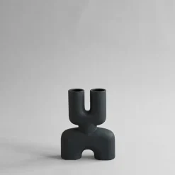 Jarrón Cobra Double Mini 22x28 cm, Negro