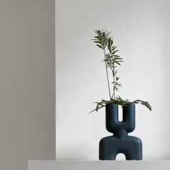 Jarrón Cobra Double Mini 22x28 cm, Negro