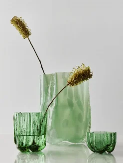 Jarrón Crackle 12,1 cm, Verde oscuro