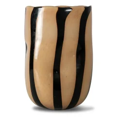 Jarrón Curt 30 cm, negro-beige