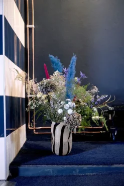 Jarrón Curt 30 cm, negro-beige