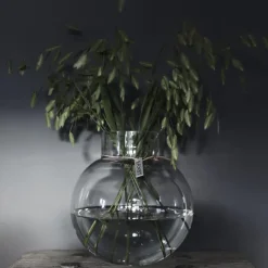 Jarrón de vidrio Ernst H22 cm Ø21 cm, transparente