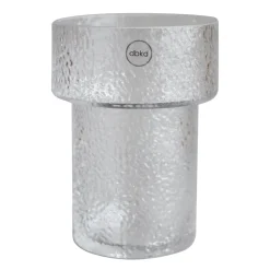 Jarrón de vidrio Keeper con estructura, 17 cm