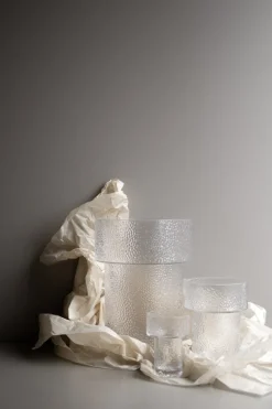 Jarrón de vidrio Keeper con estructura, 17 cm