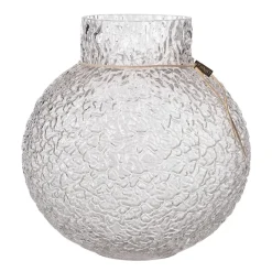 Jarrón de vidrio transparente Ernst con estructura, Ø29 cm