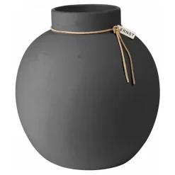 Jarrón Ernst gres gris oscuro, 22 cm