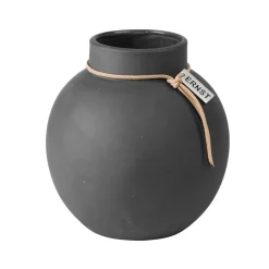 Jarrón Ernst gres gris oscuro, 14 cm