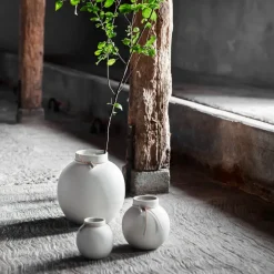 Jarrón Ernst gres natural, 22 cm