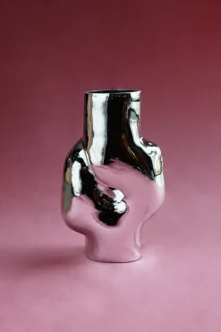 Jarrón Gleam high, Chrome