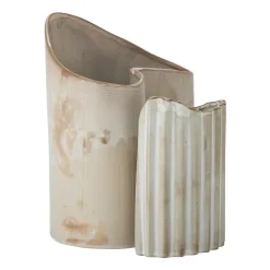 Jarrón Henaj 2 piezas, marrón-beige