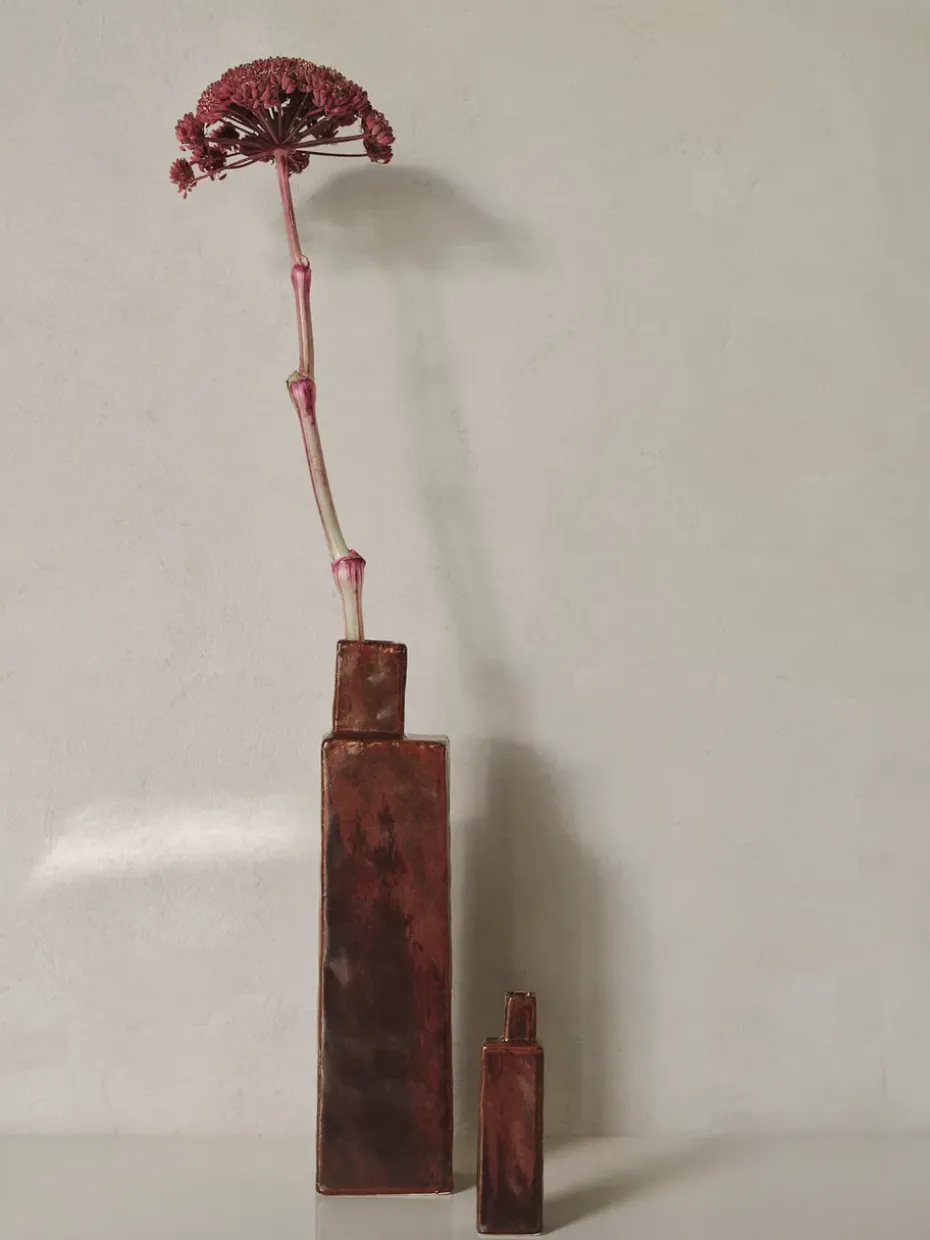 Jarrón Koa H40, Red brown