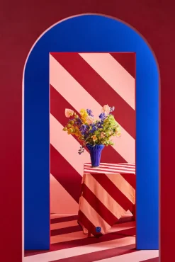 Jarrón Lori 30 cm, Blue-beige