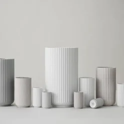 Jarrón Lyngby, blanco, 38 cm