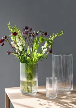 Jarrón Lyngby, vidrio transparente, 25 cm