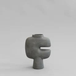 Jarrón mediano Tribal, Gris oscuro