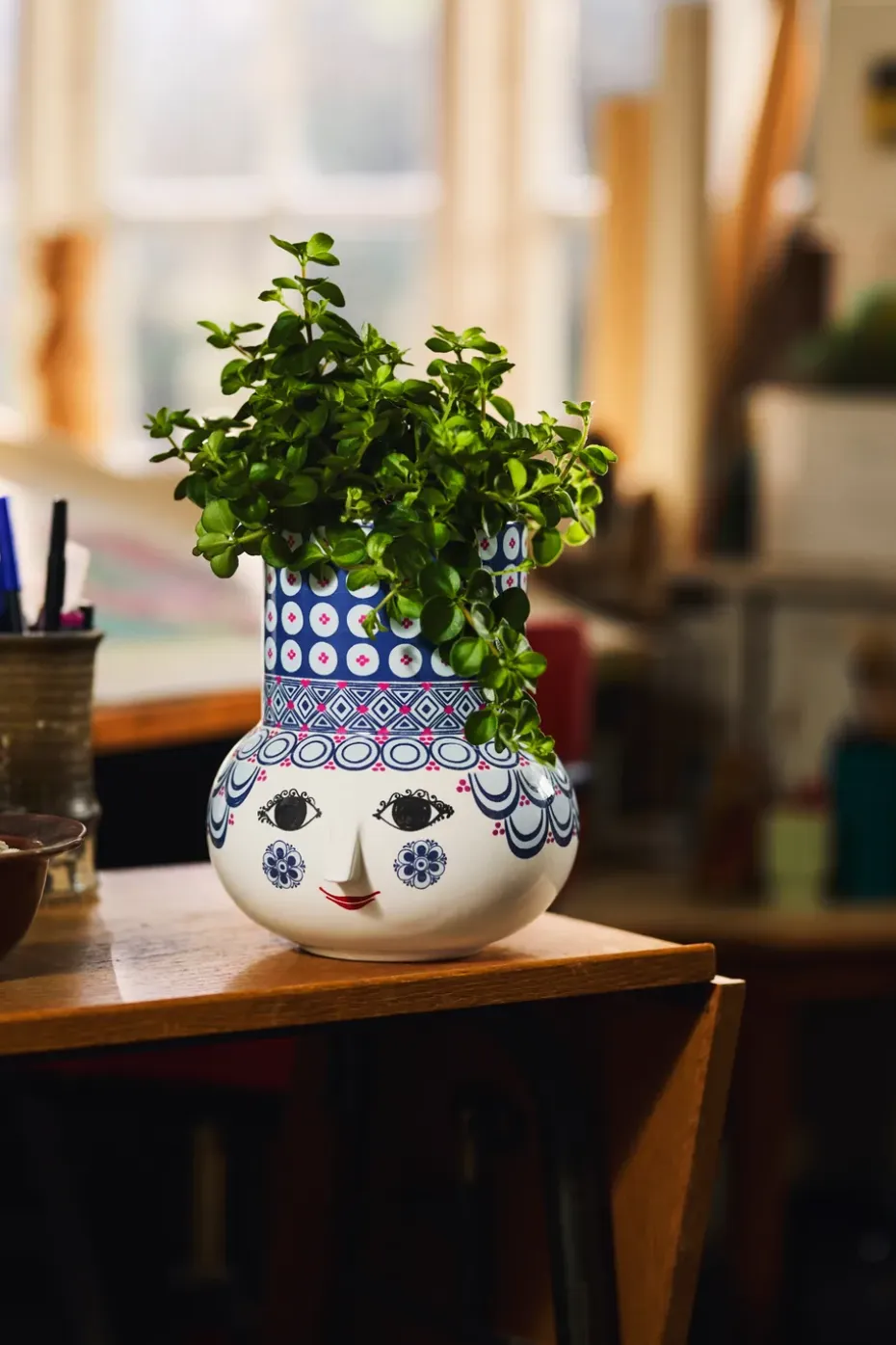 Jarrón Olga 20 cm, Azul