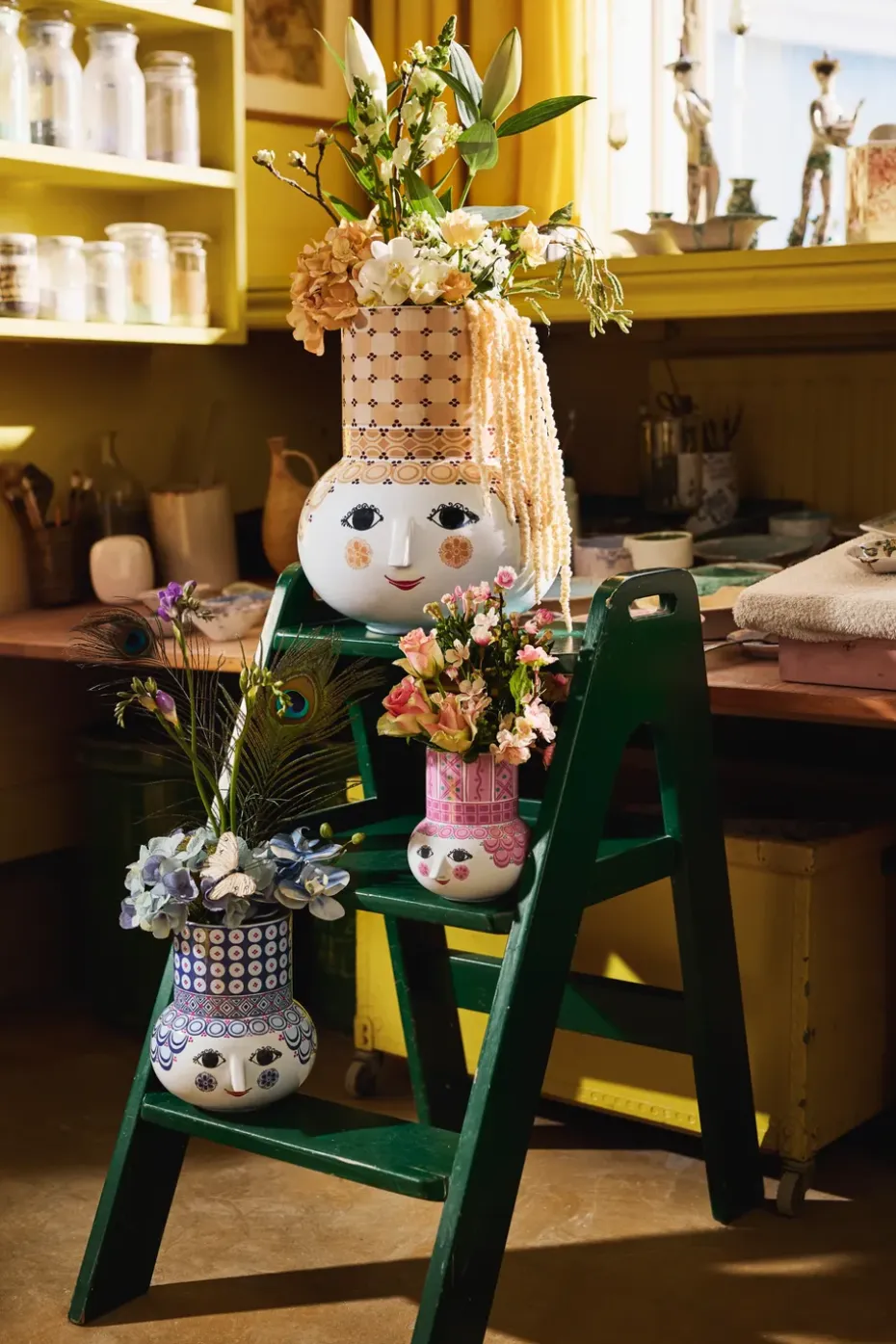 Jarrón Olga 20 cm, Azul