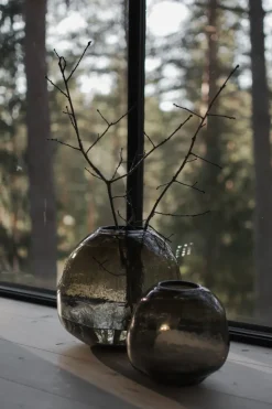 Jarrón Pebble marrón, Grande Ø28 cm