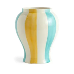 Jarrón Sobremesa stripe L 25 cm, Green-yellow