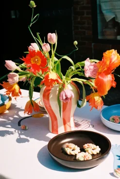 Jarrón Sobremesa stripe S 22 cm, Red